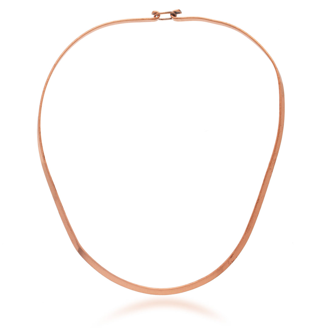 Brushed-Satin Copper Collar Necklace from Mexico - Idyllic Fantasy