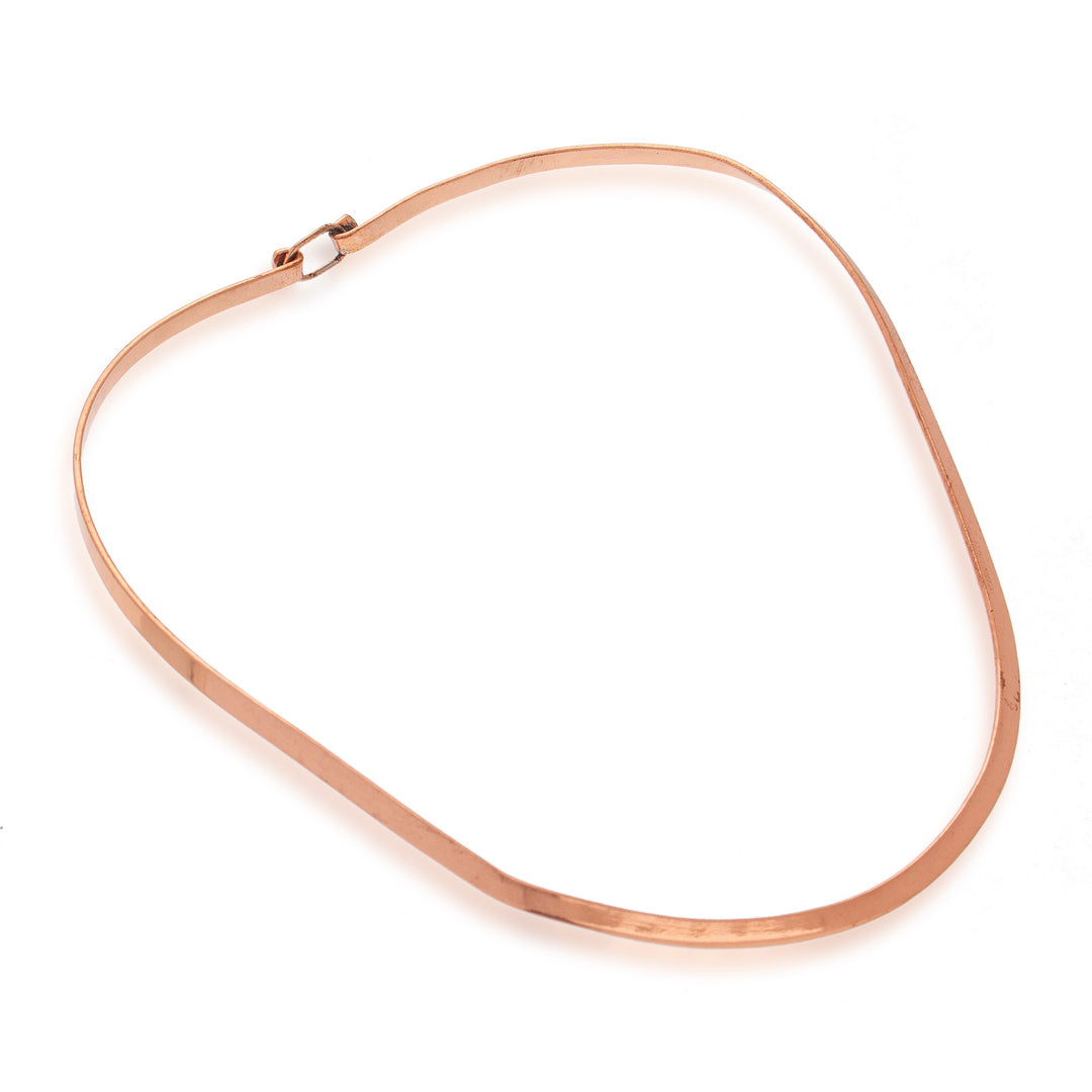 Brushed-Satin Copper Collar Necklace from Mexico - Idyllic Fantasy