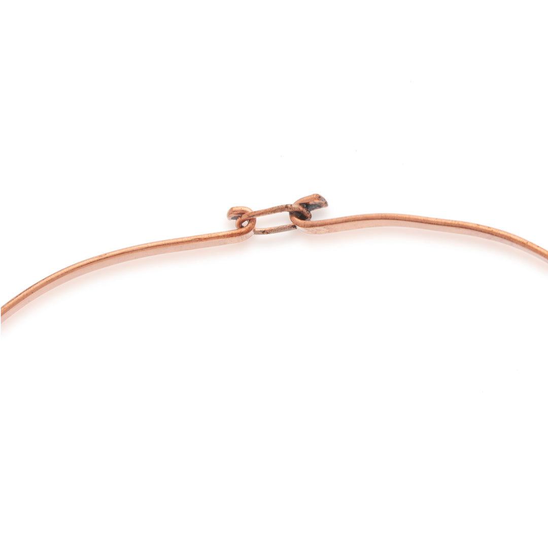 Brushed-Satin Copper Collar Necklace from Mexico - Idyllic Fantasy