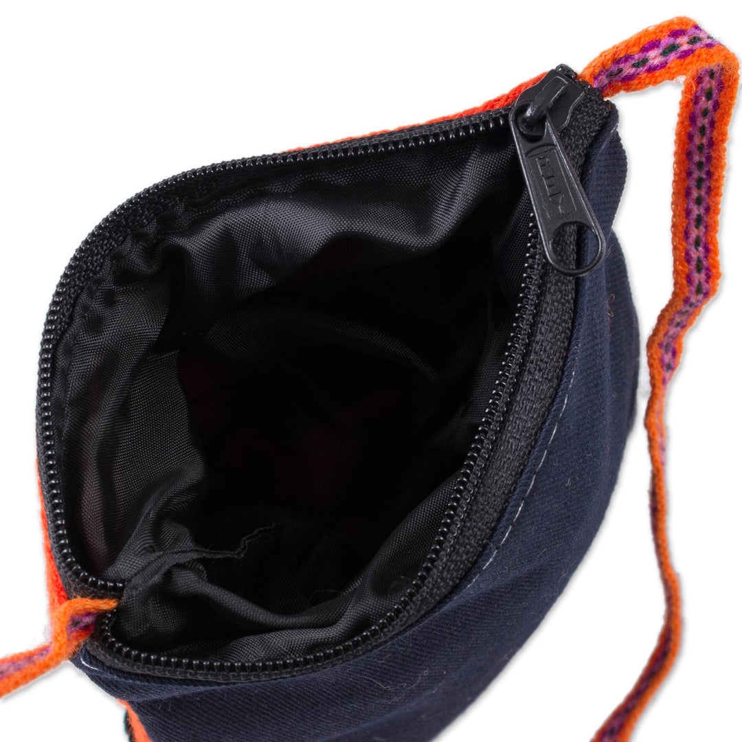 Cotton Blend Arpillera Patchwork Cell Phone Case from Peru - Afternoon in the Andes