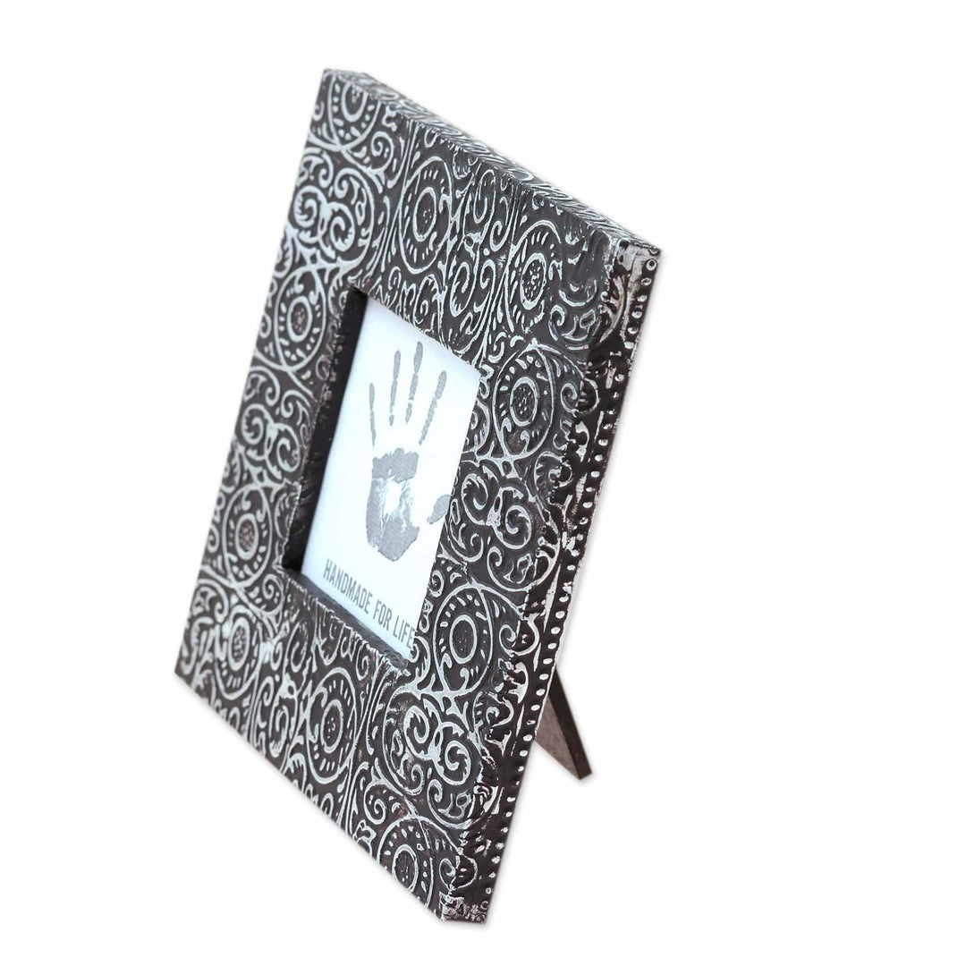 Embossed Aluminum Photo Frame from India (3x3) - Creative Vines