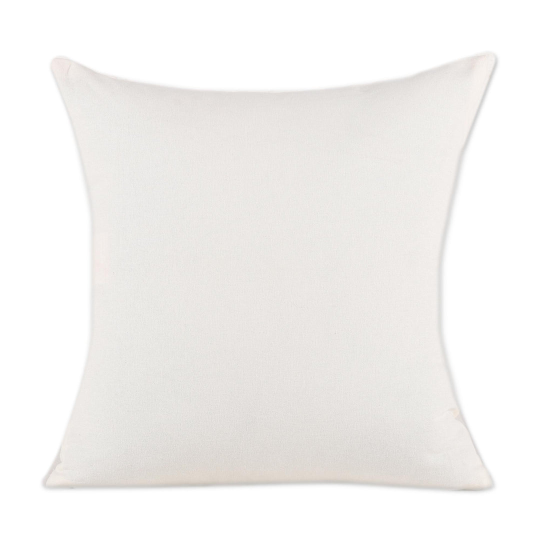 Embroidered Cotton Cushion Covers in Yellow (Pair) - Divine Orchard in Yellow