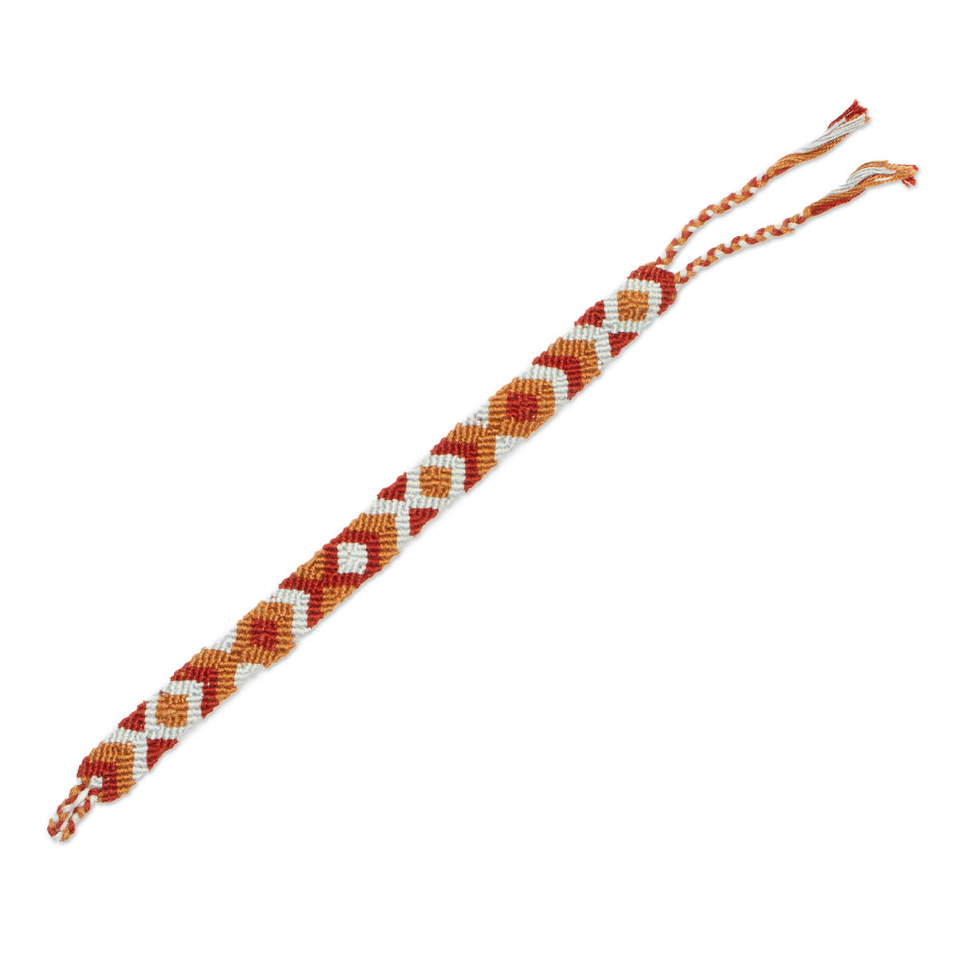 Earth-Tone Cotton Macrame Wristband Bracelet from Mexico - Earthen Oasis