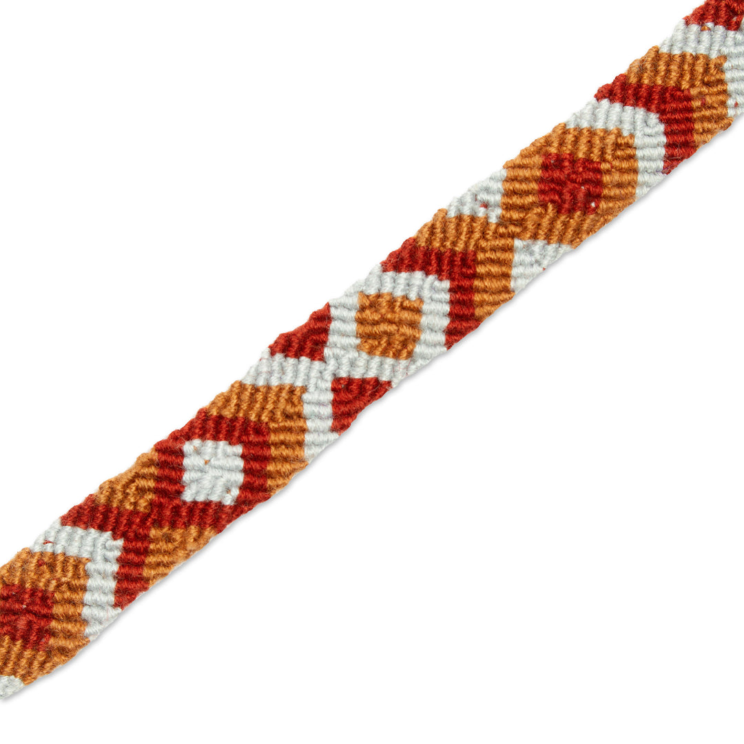 Earth-Tone Cotton Macrame Wristband Bracelet from Mexico - Earthen Oasis