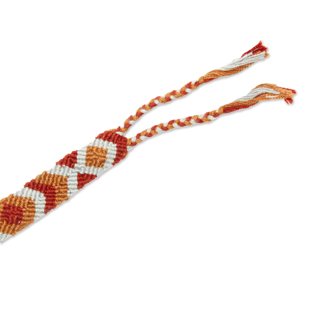 Earth-Tone Cotton Macrame Wristband Bracelet from Mexico - Earthen Oasis