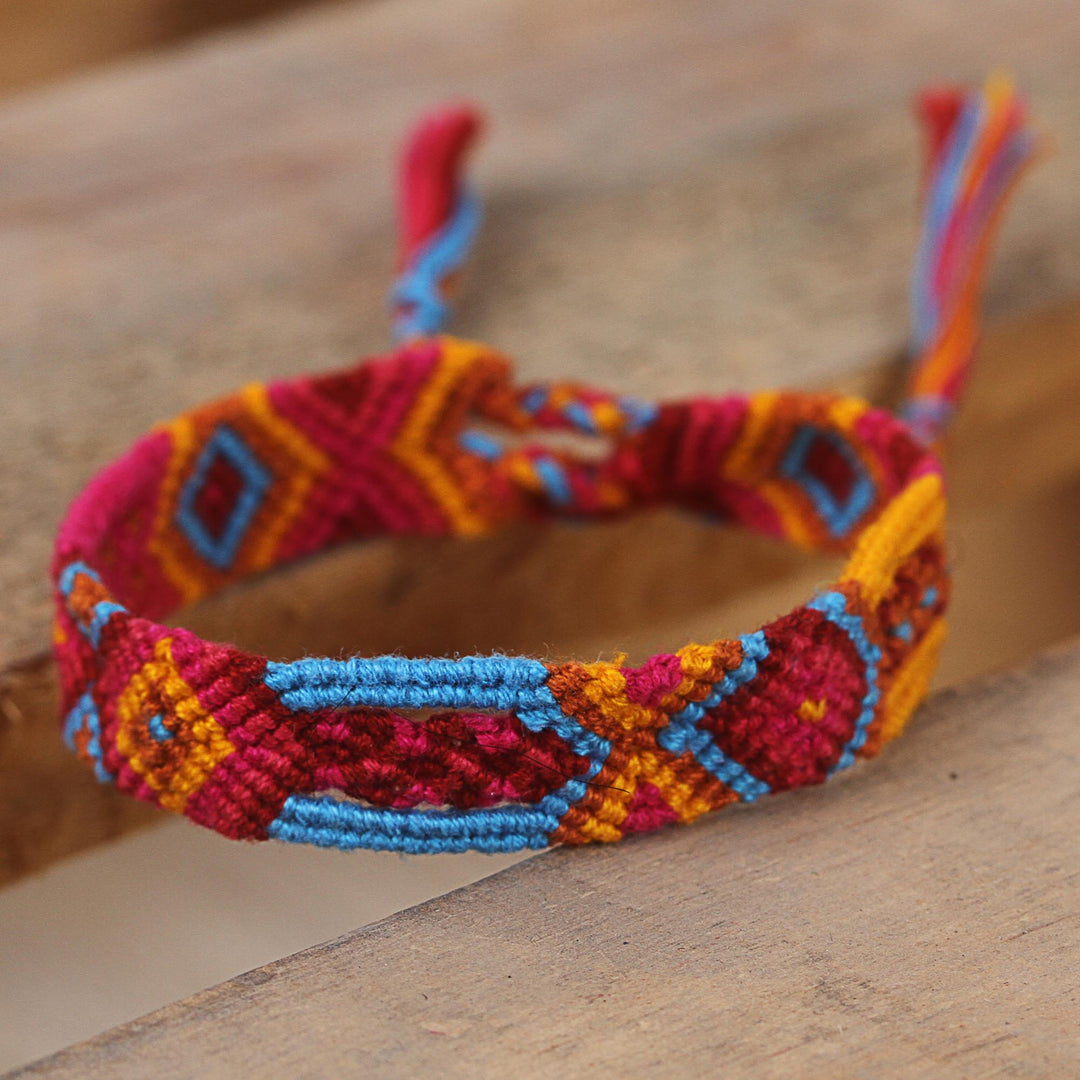 Bright Cotton Wristband Bracelet from Mexico (Set of 3) - Forever Friends