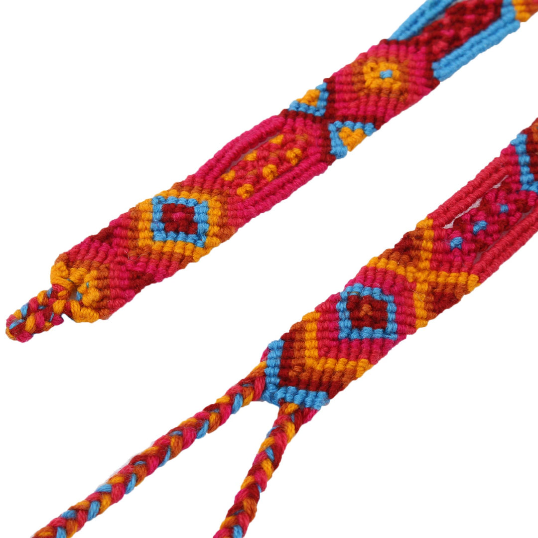 Bright Cotton Wristband Bracelet from Mexico (Set of 3) - Forever Friends