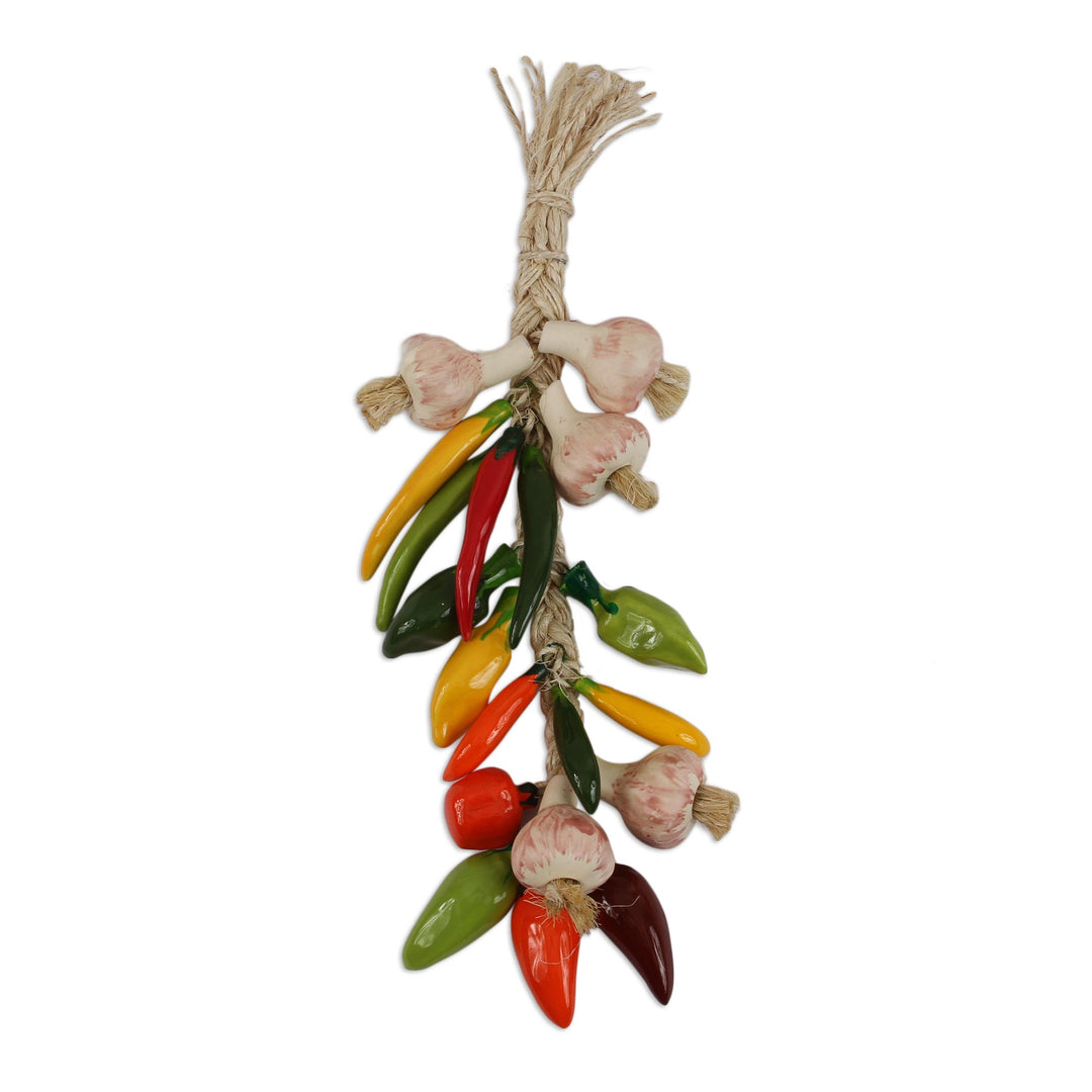 Handcrafted Ceramic Decorative Ristra from Mexico - Cooking Delight