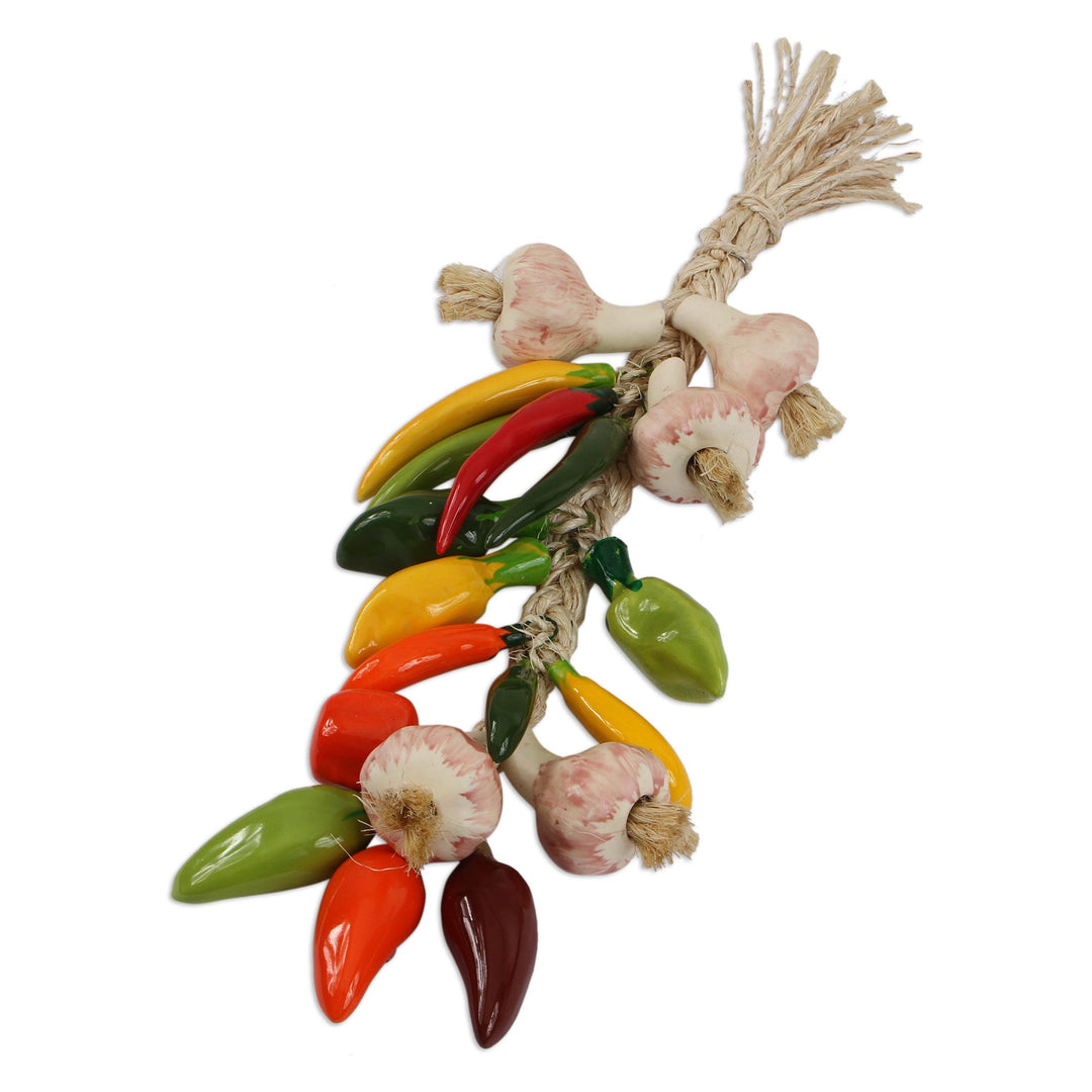 Handcrafted Ceramic Decorative Ristra from Mexico - Cooking Delight