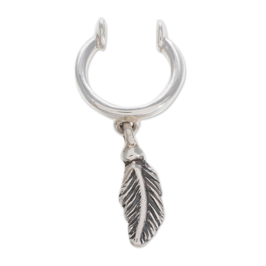 Sterling Silver Feather Ear Cuff from Guatemala - Freedom Feather