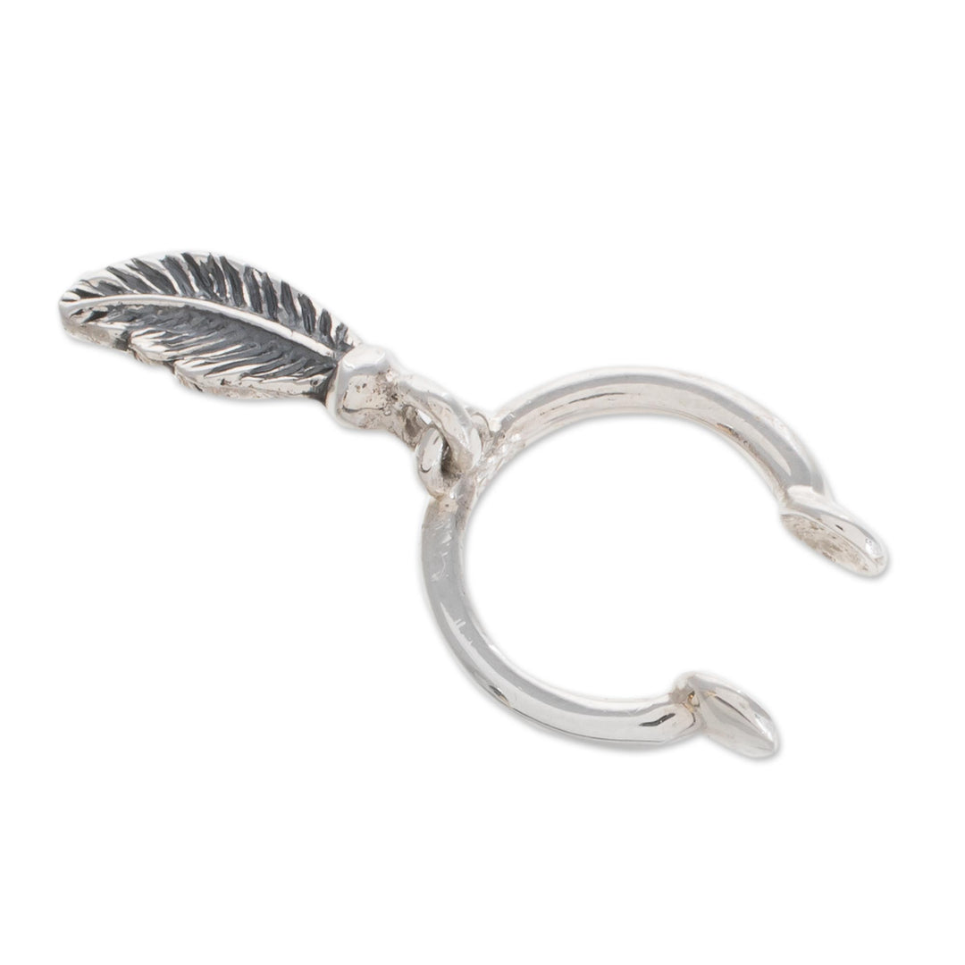 Sterling Silver Feather Ear Cuff from Guatemala - Freedom Feather