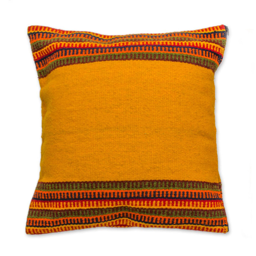 Woven Wool Cushion Cover from Mexico - Morning Star