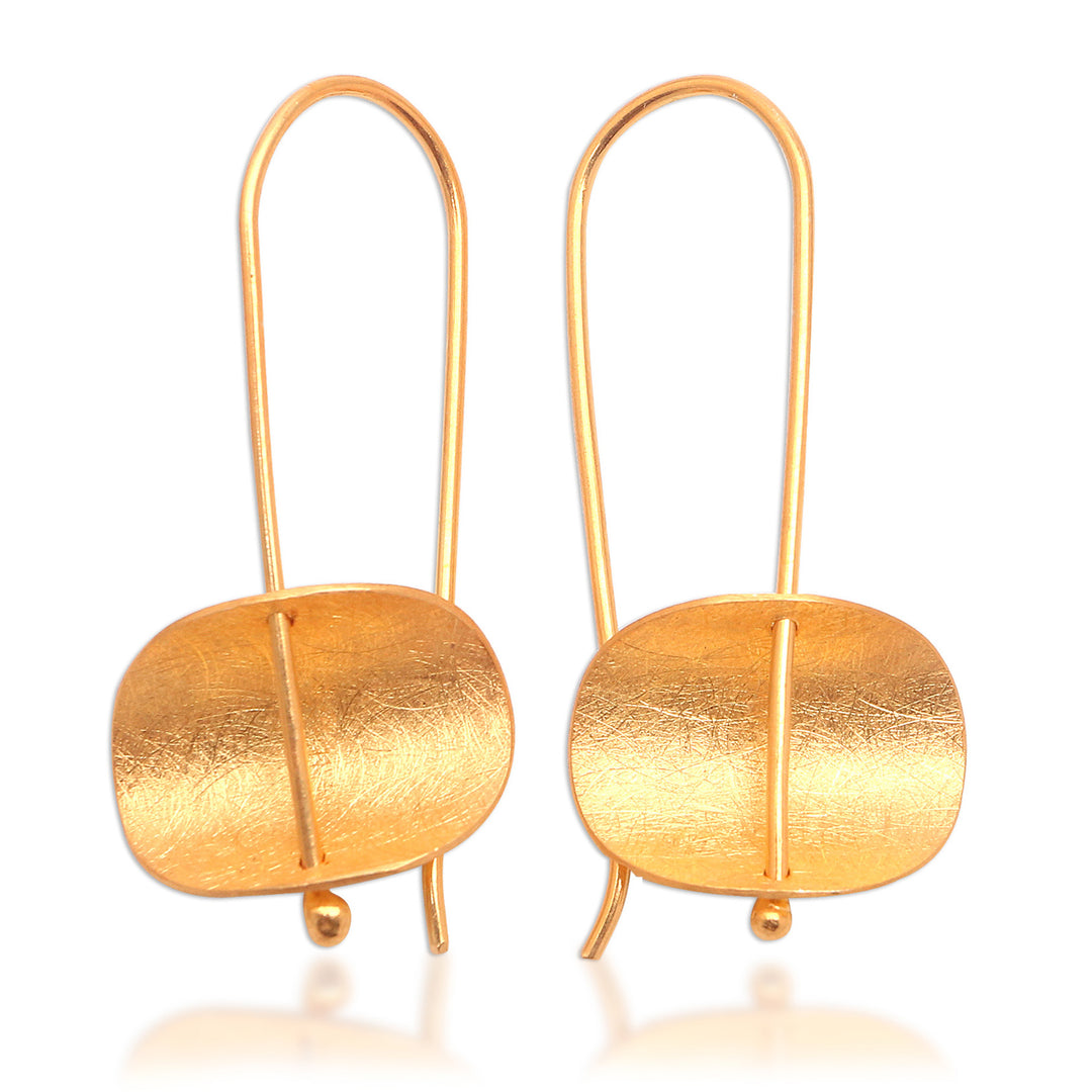 Modern 18k Gold Plated Sterling Silver Drop Earrings - Urban Minimalism