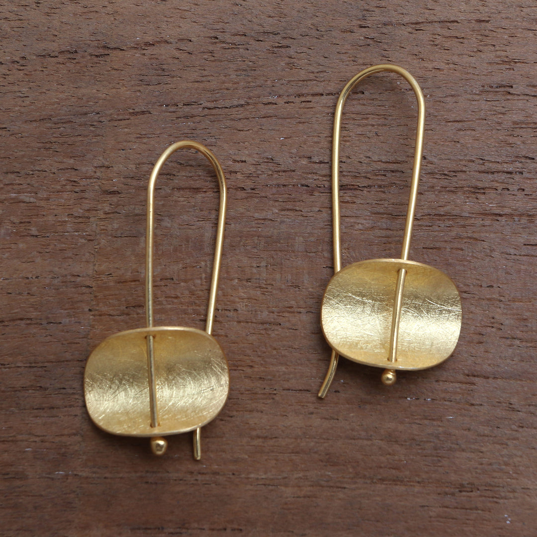 Modern 18k Gold Plated Sterling Silver Drop Earrings - Urban Minimalism