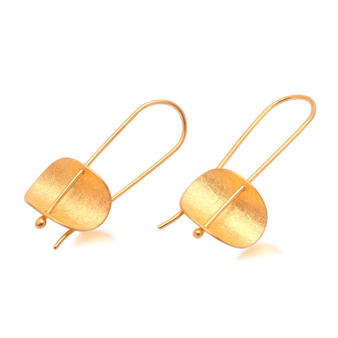 Modern 18k Gold Plated Sterling Silver Drop Earrings - Urban Minimalism