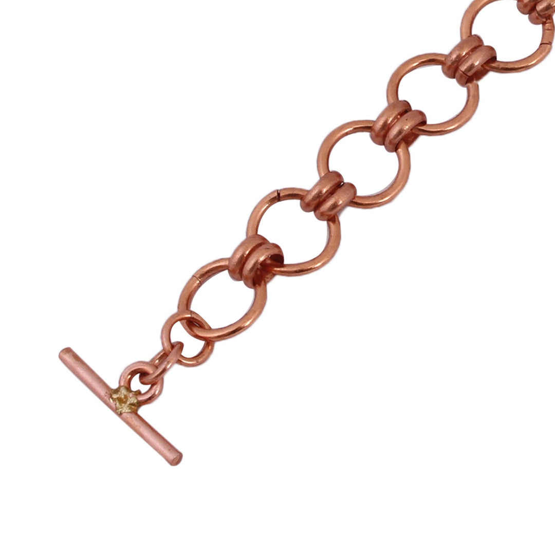 Handmade Copper Link Bracelet from Mexico - Antique Rings