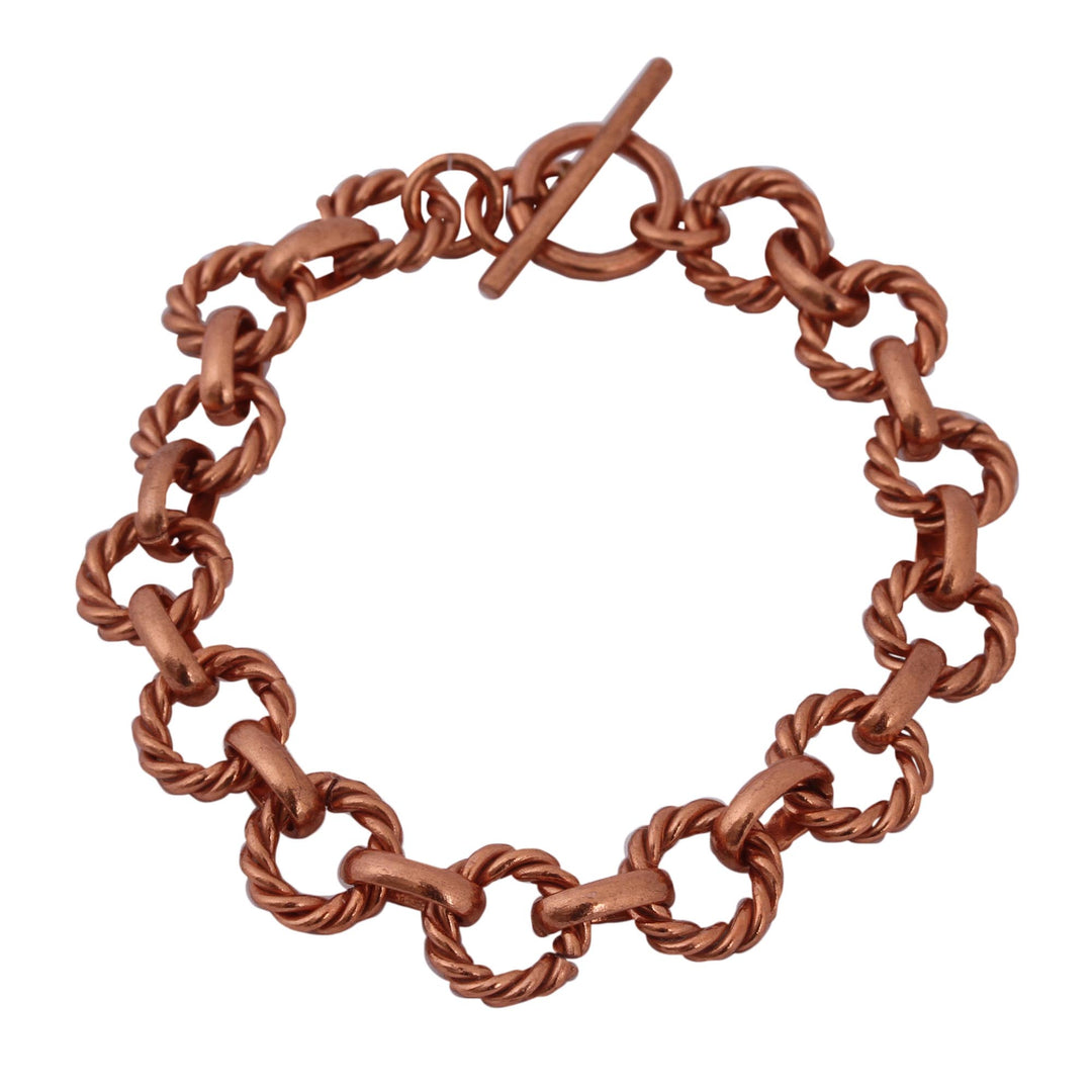 Rope Pattern Copper Link Bracelet from Mexico - Rope Bonds