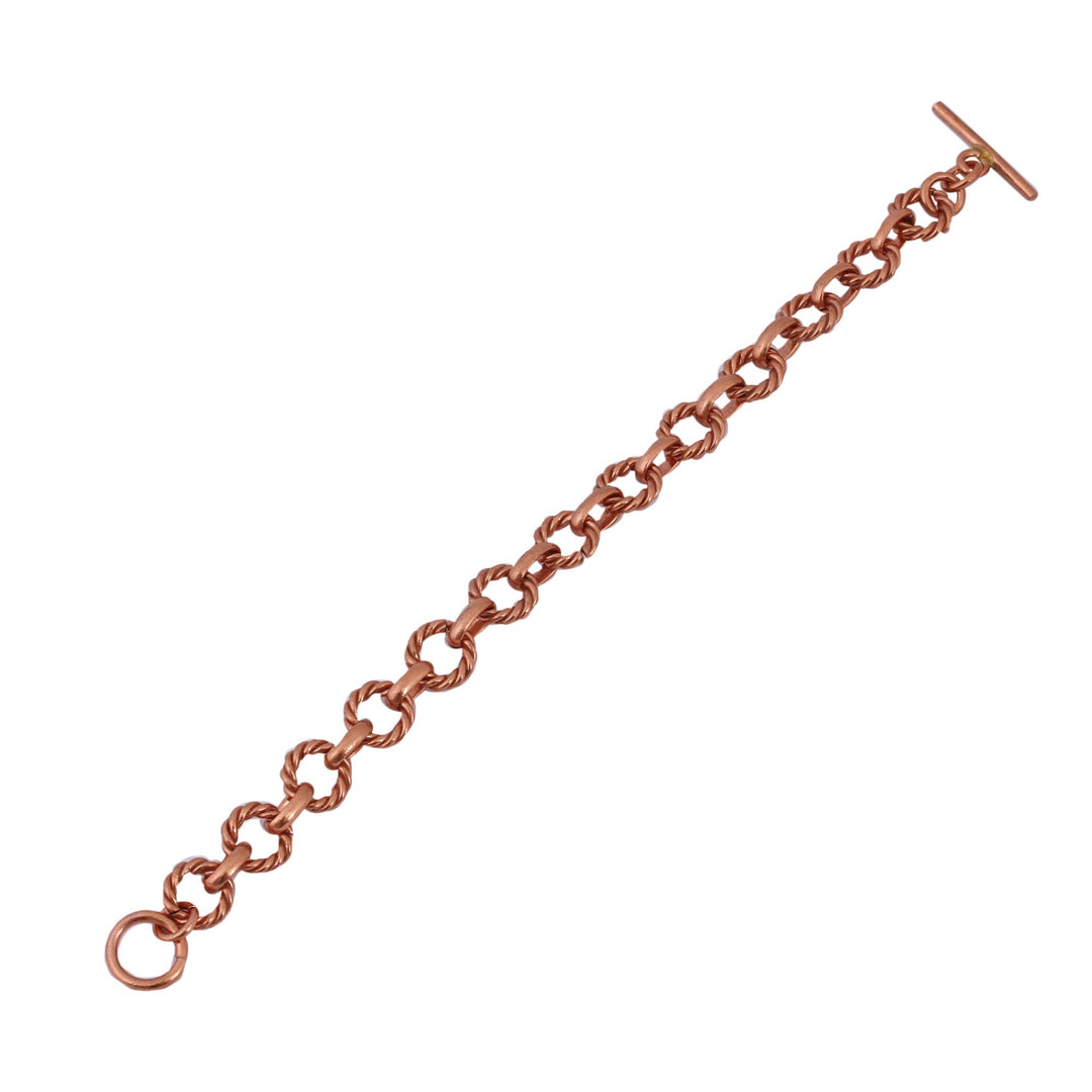 Rope Pattern Copper Link Bracelet from Mexico - Rope Bonds