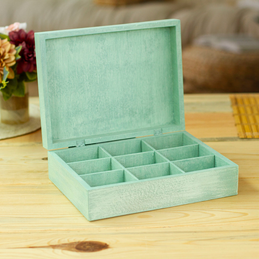 Cat-Themed Decoupage Wood Decorative Box from Mexico - Floral Cats