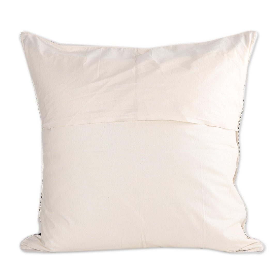 Cotton Cushion Covers with Black Geometric Patterns (Pair) - Geometric Stripes