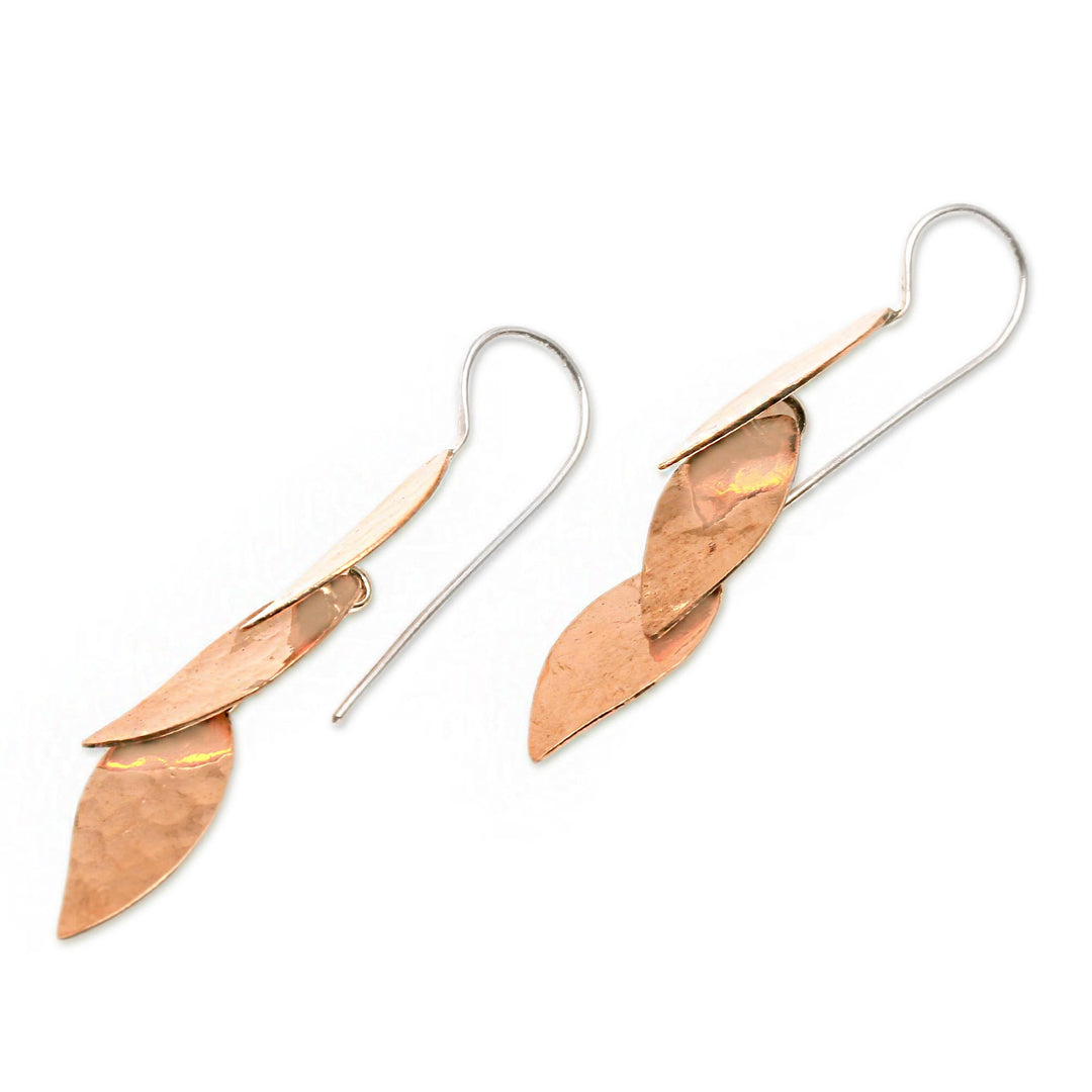 Modern Copper Dangle Earrings Handcrafted in Bali - Modern Glisten