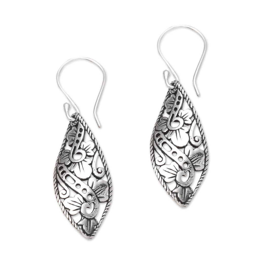Openwork Sterling Silver Dangle Earrings from Bali - Beautiful Twist