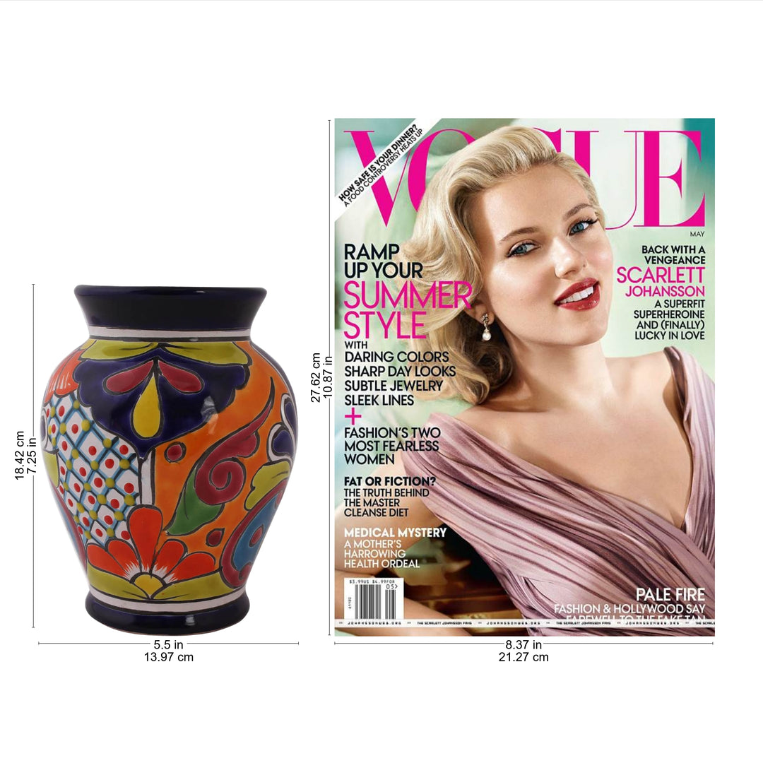 Hand-Painted Talavera-Style Ceramic Vase Crafted in Mexico - Talavera Glory
