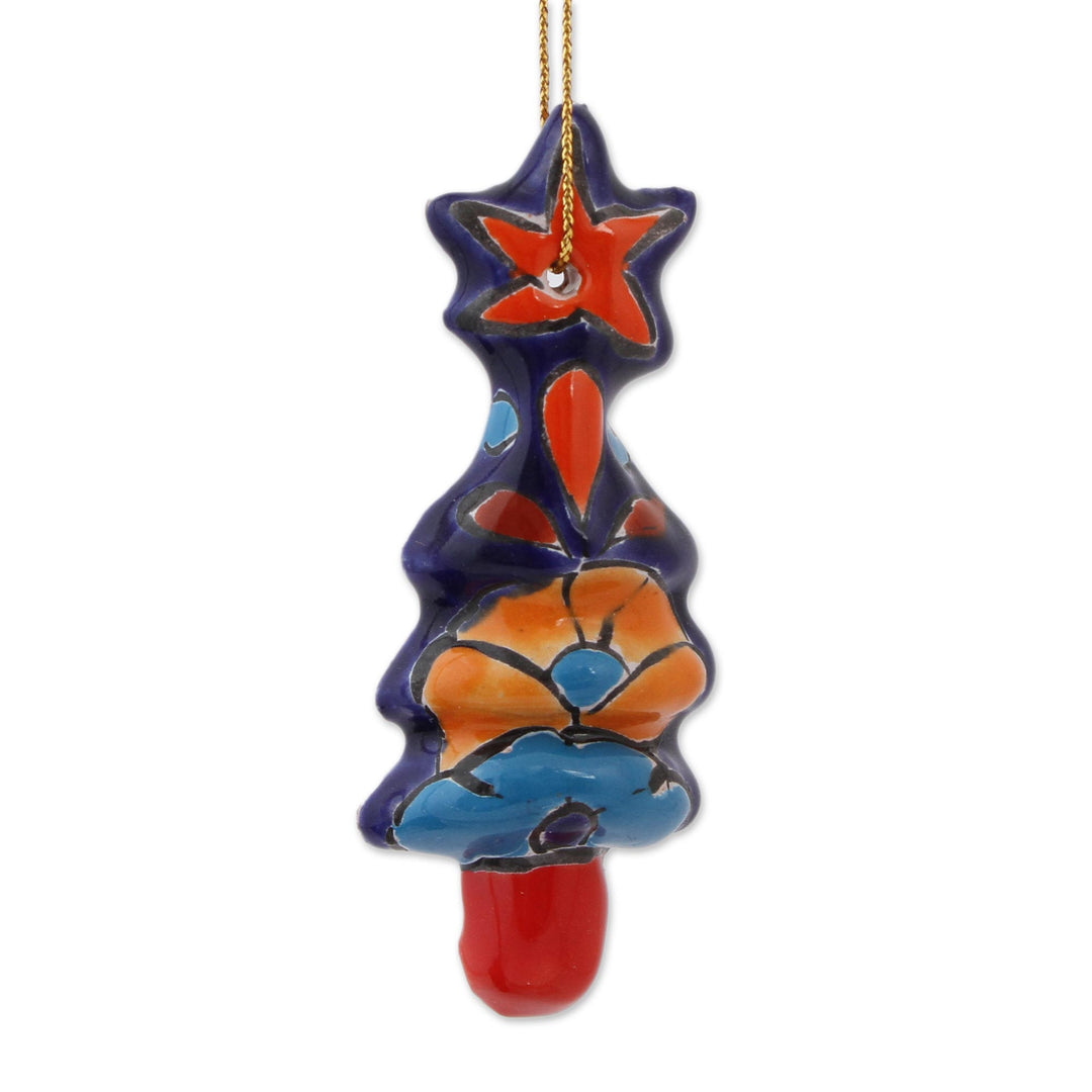 Christmas Tree Talavera Ceramic Ornaments (Set of 4) - Talavera Christmas Trees