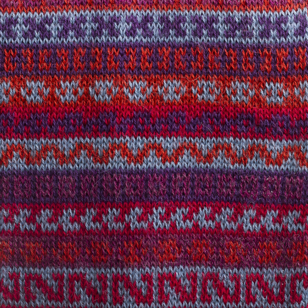 Striped 100% Alpaca Wrap Scarf Crafted in Peru - Andean Art