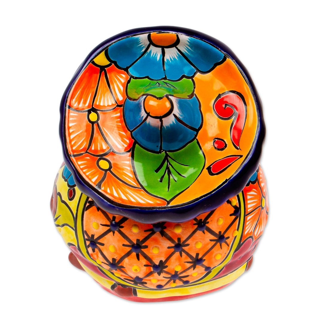 Talavera-Style Ceramic Figurine of a Mariachi with a Violin - Violin Mariachi