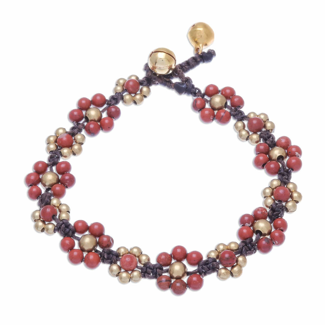 Jasper Beaded Macrame Bracelet from Thailand - Blooming with Love