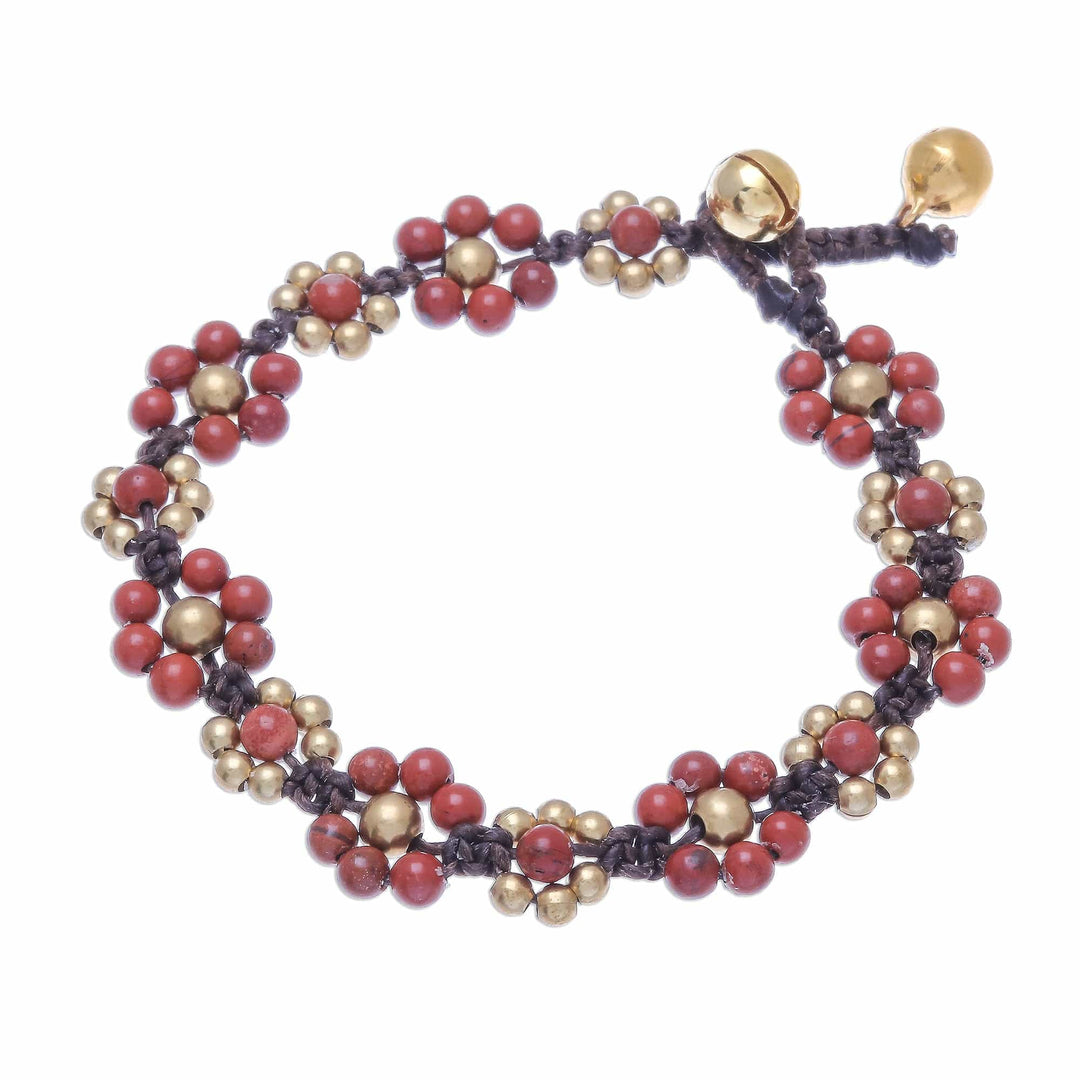 Jasper Beaded Macrame Bracelet from Thailand - Blooming with Love