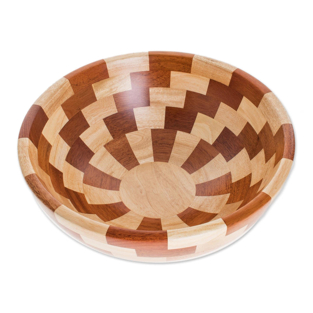 Palo Blanco and Caoba Wood Salad Bowl and Spoons - Home Freshness