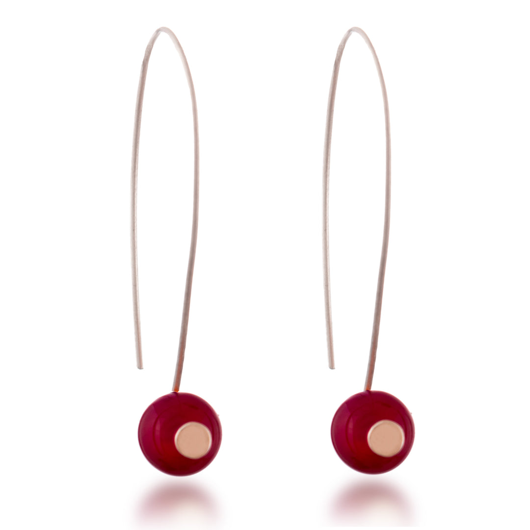 Maroon Agate Drop Earrings Crafted in Peru - Spheres of Splendor in Maroon