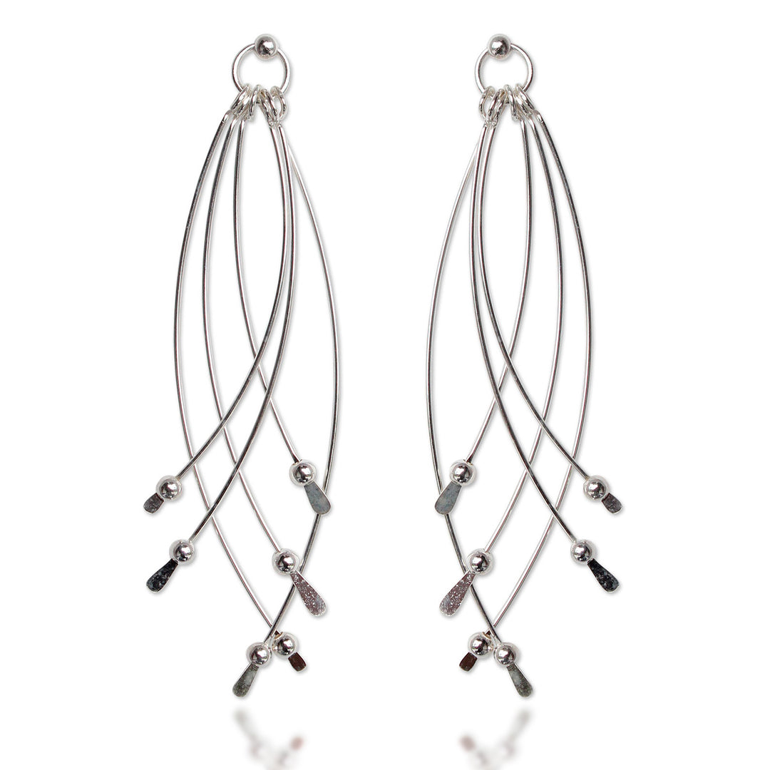 Handcrafted Sterling Silver Dangle Earrings - Early Rain