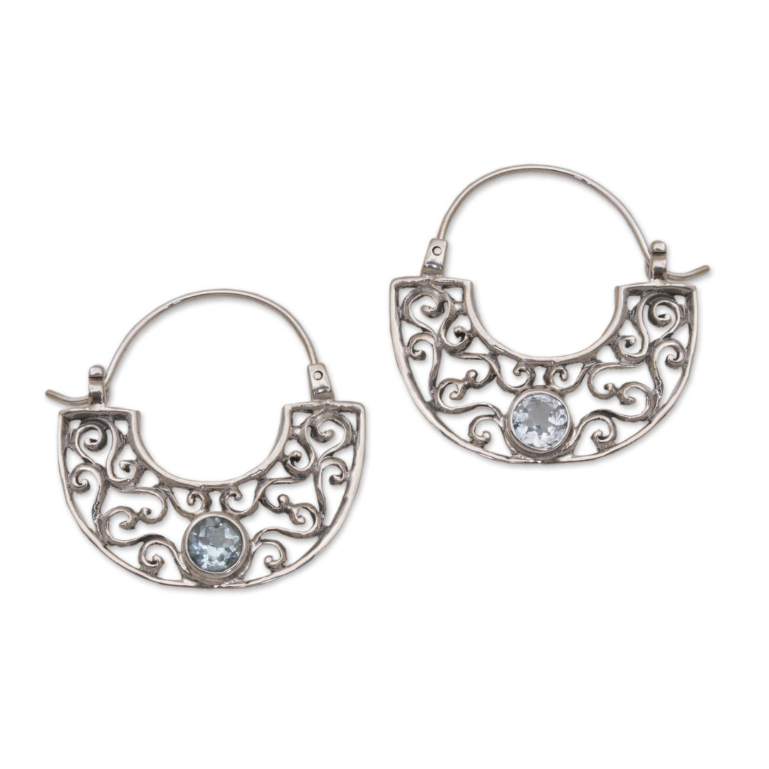 Handcrafted Sterling Silver and Blue Topaz Earrings - Blue Jasmine