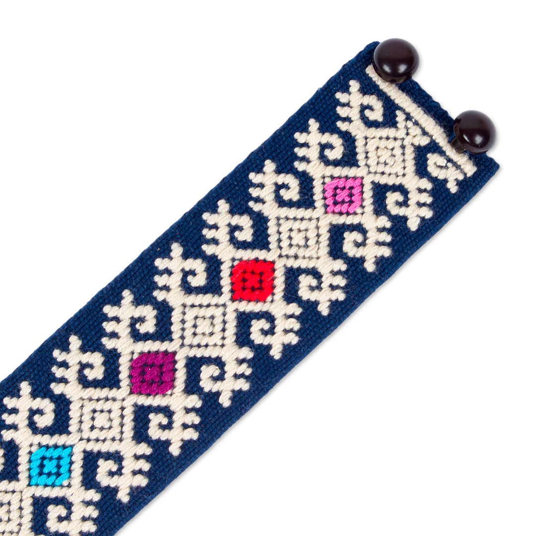 Handwoven Geometric Cotton Wristband Bracelet from Mexico - Geometric Days