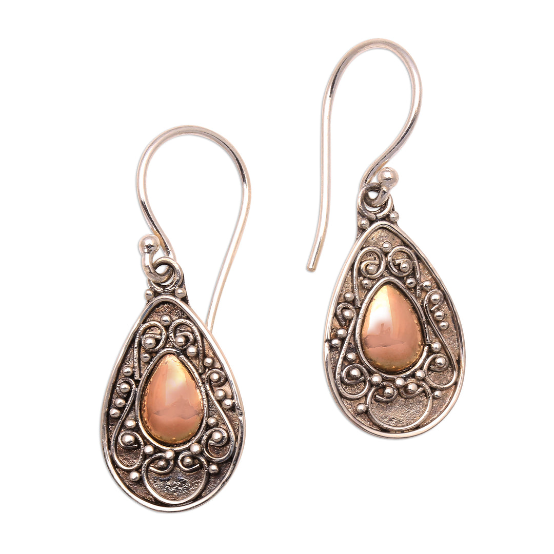 Handmade Gold-Accented Sterling Silver Dangle Earrings - Teardrops of Beauty