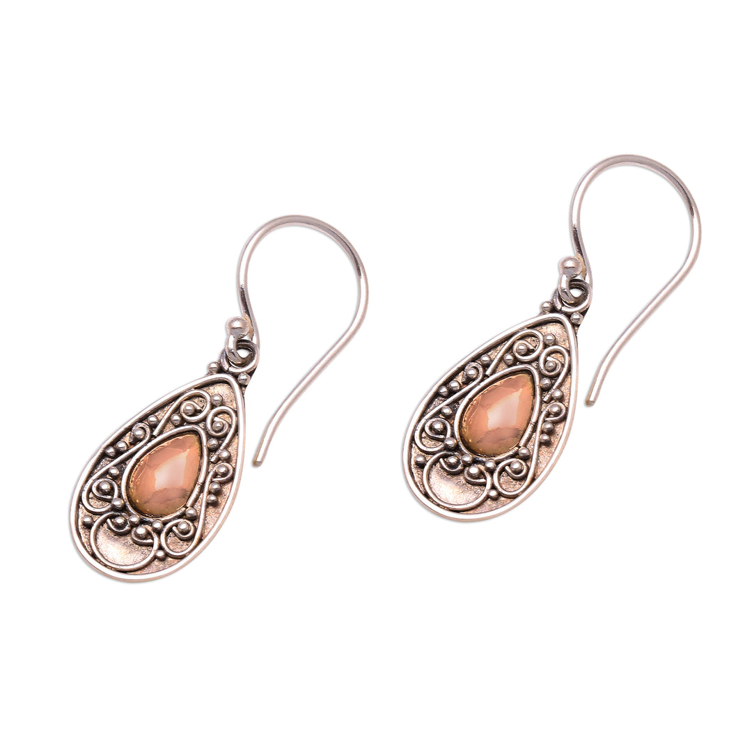 Handmade Gold-Accented Sterling Silver Dangle Earrings - Teardrops of Beauty