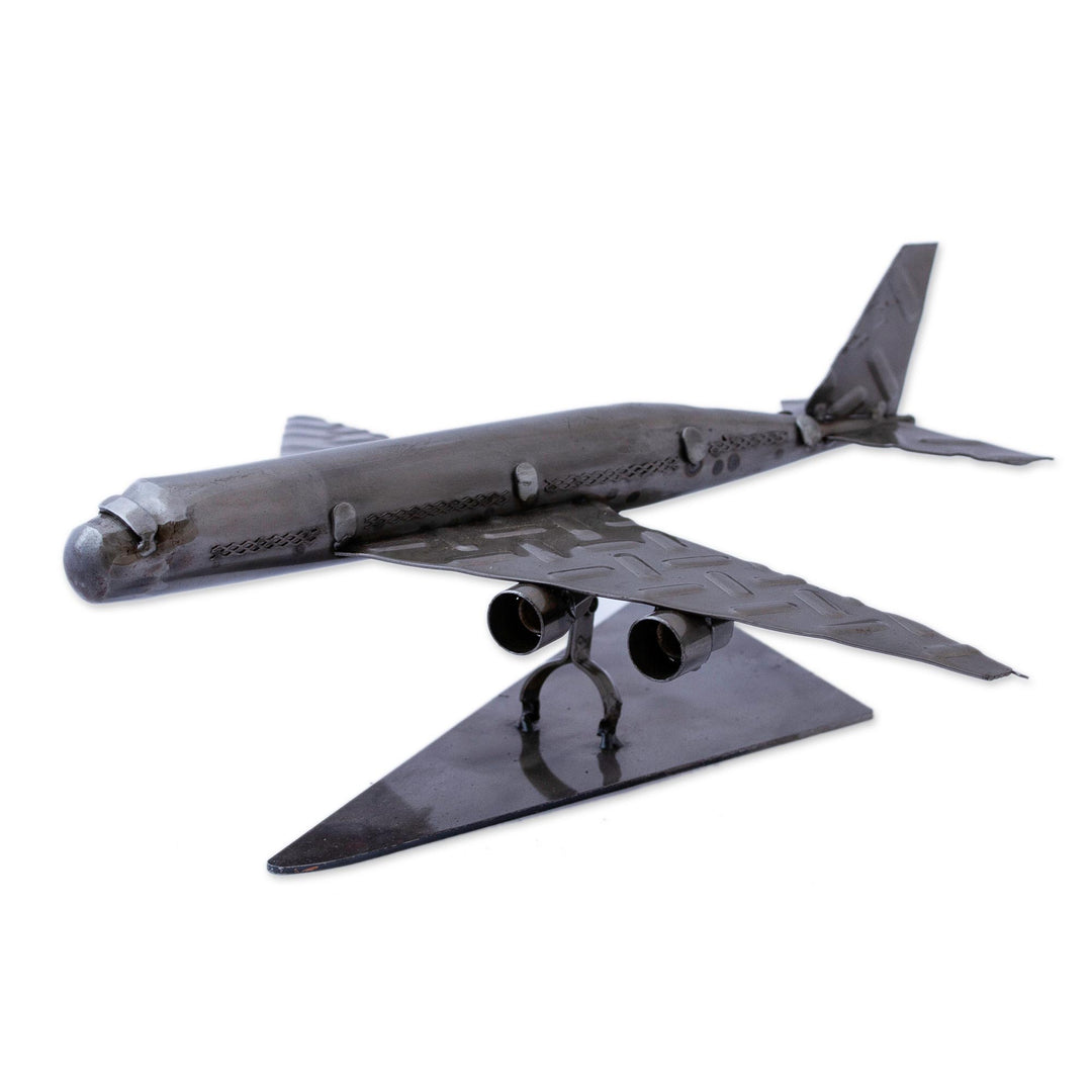 Recycled Metal Auto Part Jet Sculpture from Mexico - Airline