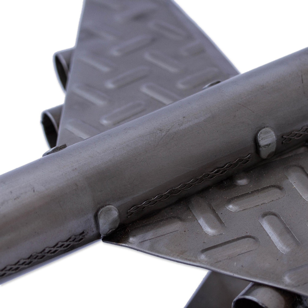Recycled Metal Auto Part Jet Sculpture from Mexico - Airline