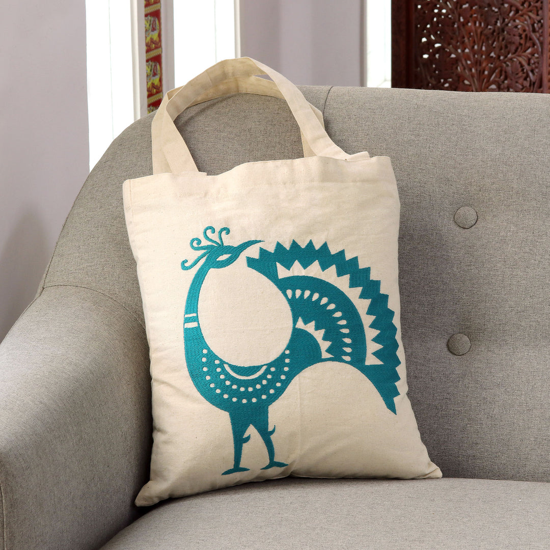 Peacock Pose in Teal
