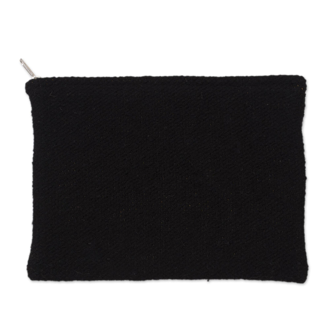 Dragonfly Pattern Embroidered Wool Clutch from Peru - Dragonflies in Nature