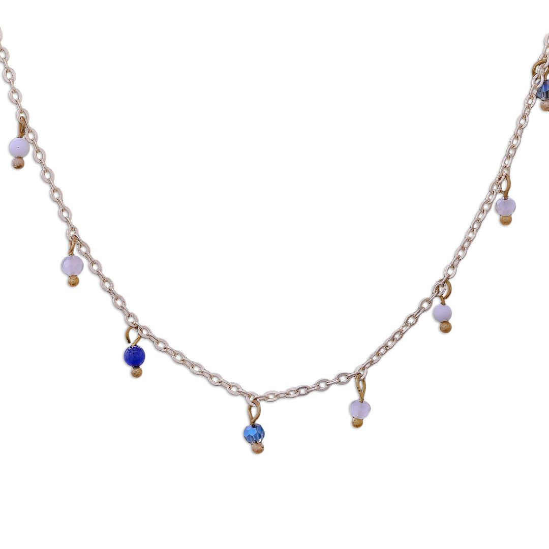 Gold Plated Quartz Charm Necklace from Thailand - Fabulous Night