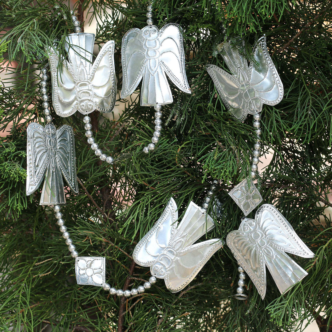 Handmade Aluminum Angel Ornament Garlands (Set of 3) - Line of Angels