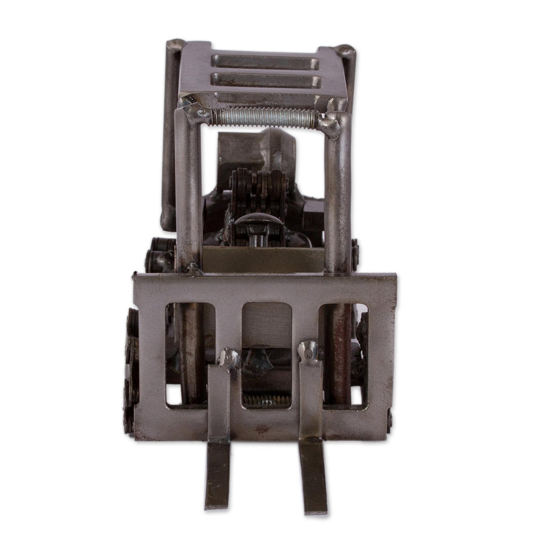 Upcycled Metal Auto Part Mini Forklift Sculpture from Mexico - Mini Forklift