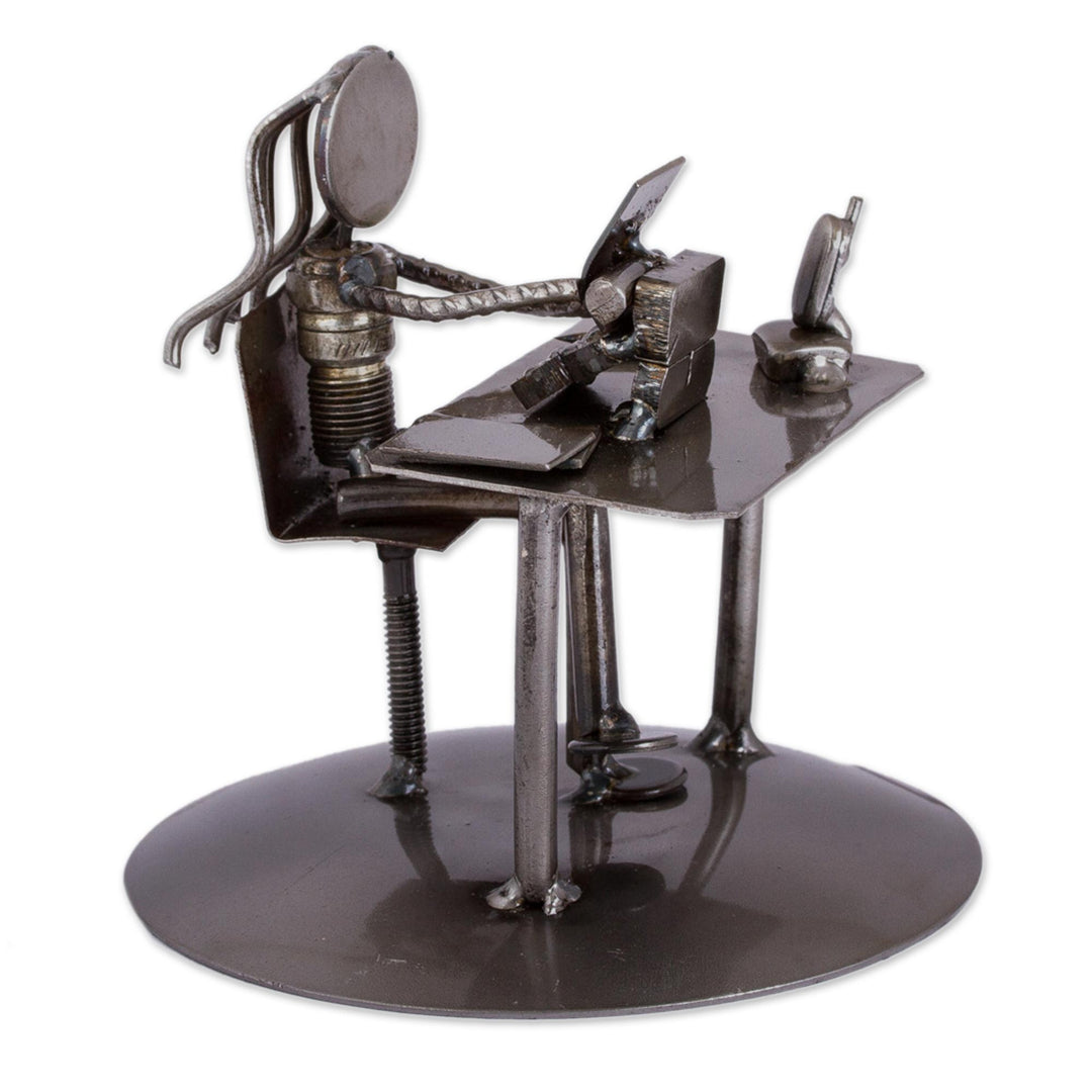 Recycled Metal Auto Part Secretary Sculpture from Mexico - Secretary