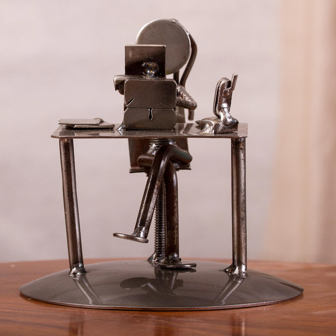 Recycled Metal Auto Part Secretary Sculpture from Mexico - Secretary