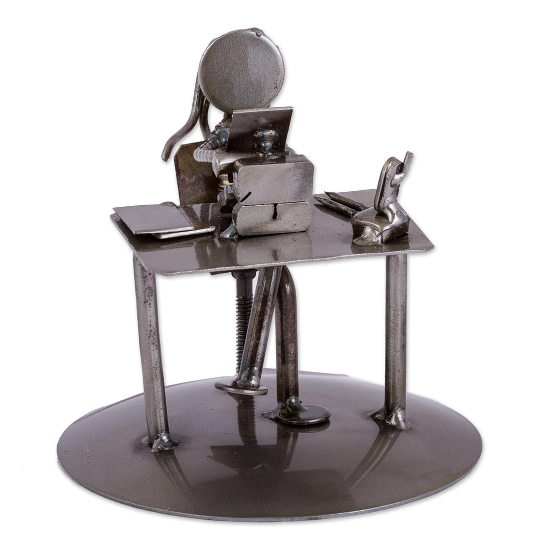 Recycled Metal Auto Part Secretary Sculpture from Mexico - Secretary