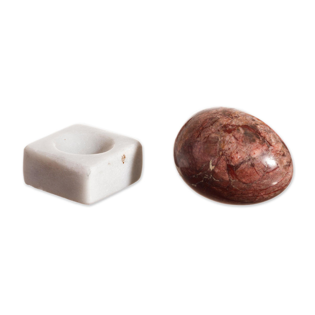 Egg-Shaped Jasper Gemstone Figurine from Peru - Cute Egg